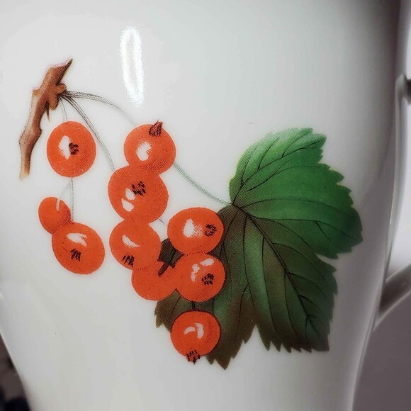 Cordon Bleu Teacup and Saucer Fruit Hand Decorated USA - Picture 6 of 9